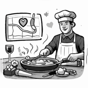 Uma aula de culinária com um chef